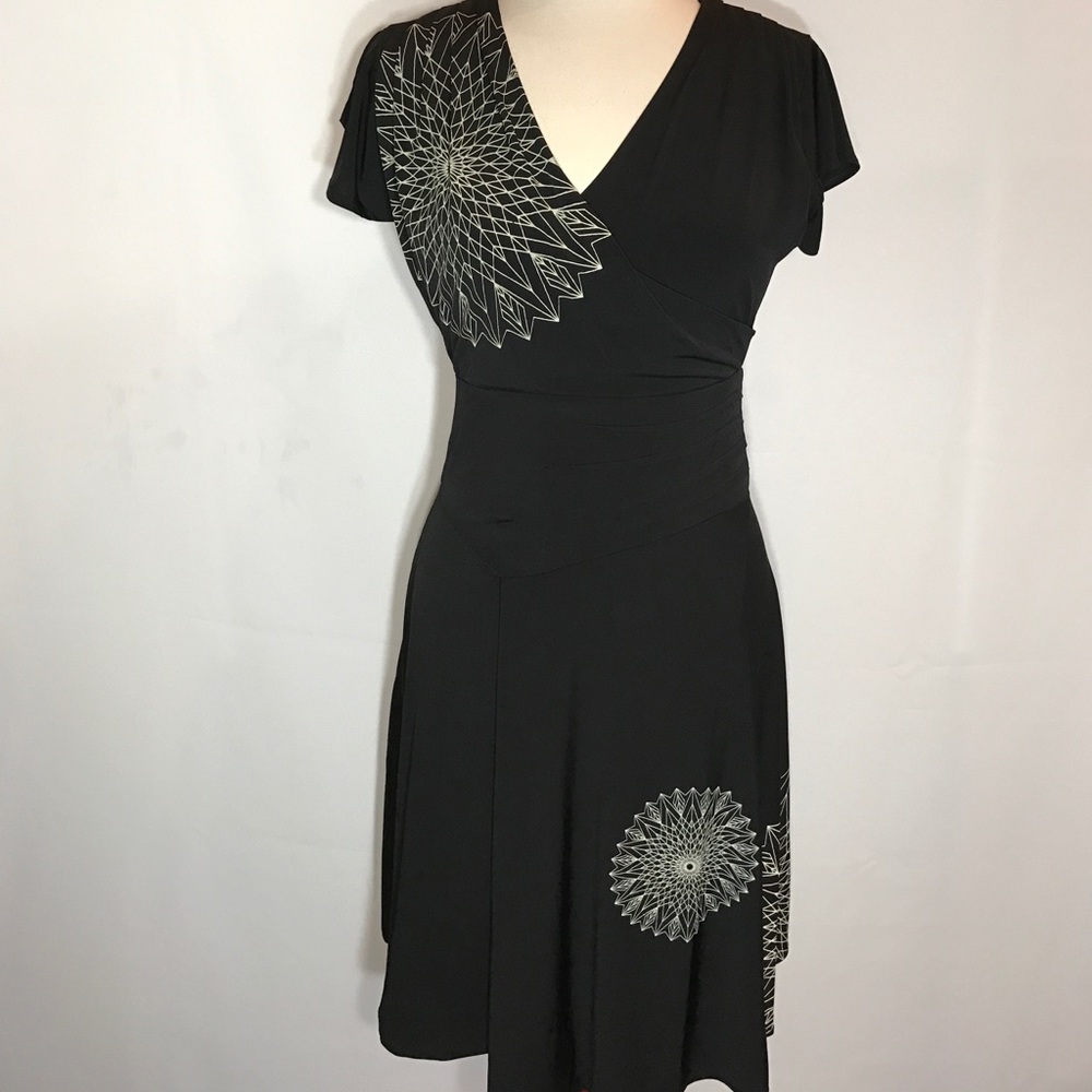 Desigual black dress with tan Desigual flowers